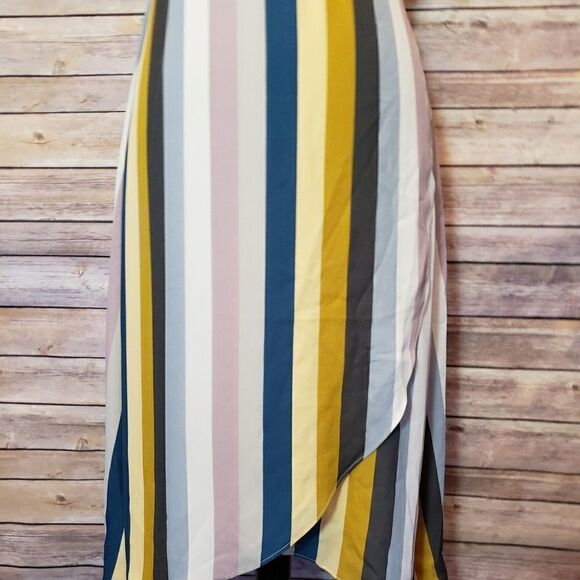 Leith Striped Wrap Dress Medium Sleeveless midi - Picture 6 of 8
